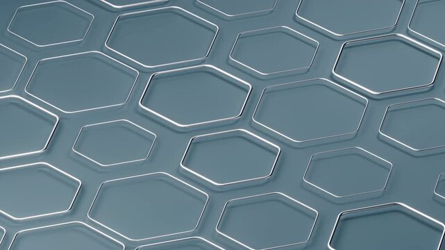 Metallic hexagon structure pattern background, 3d rendering.