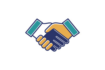 Minimalist Handshake Line Icon &ndash; Partnership, Agreement, and Business Collaboration Symbol