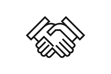 Minimalist Handshake Line Icon &ndash; Partnership, Agreement, and Business Collaboration Symbol