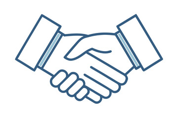 Minimalist Handshake Line Icon &ndash; Partnership, Agreement, and Business Collaboration Symbol