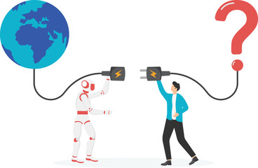 Future Technology Connection Between Robot and Human
