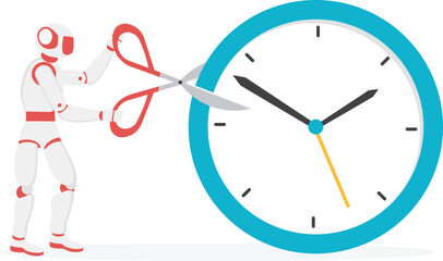  Robot Replacing Humans and Cutting Down Resources 
