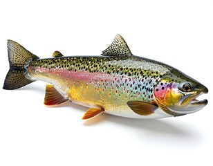 Fototapeta premium Trout fish freshwater predator isolated studio lighting high resolution image