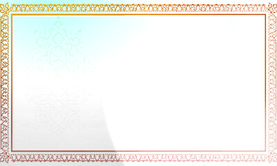 Elegant gradient ornamental border frame with soft pastel colors on white background for modern print design and digital use