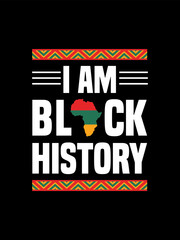 I Am Black History Minimal Typography Poster
