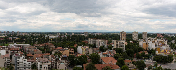Panorama of Plovdiv city from Sahat tepe