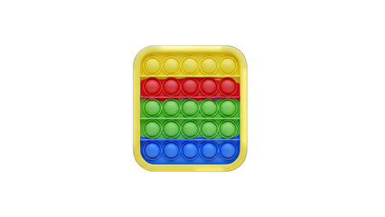 Colorful Pop It Fidget Toy Isolated on White