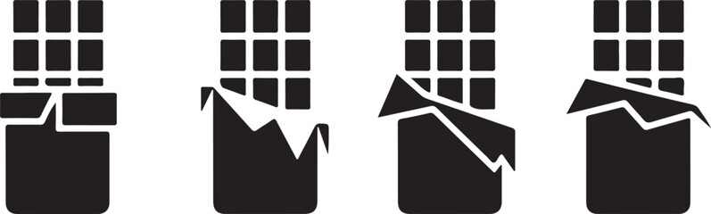 Set of chocolate bar icon vector illustration isolated on white background