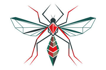 High-quality vector illustration of a mosquito in detailed line art style. This black and white insect outline is perfect for educational materials, biology textbooks, scientific posters, and healthca