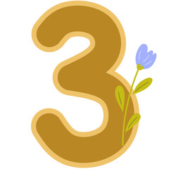 Naklejka premium Flower Numbers Lettering