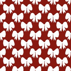 seamless pattern with  Cute Bow Pattern on Red