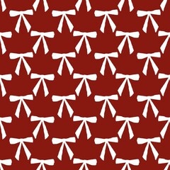 seamless pattern with Cute White Bow Pattern on red background
