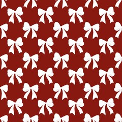 seamless pattern with Bow White Ribbon 