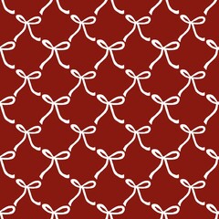 Fototapeta premium seamless pattern with mini Bow White Ribbon 