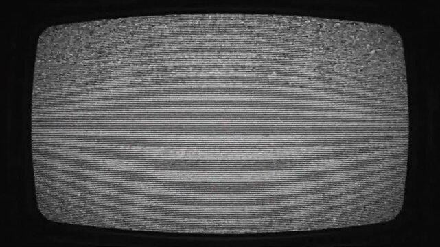 Static Snowstorm on Retro Television Screen