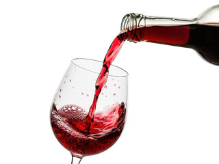 Pouring red wine into a glass
