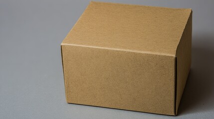 corrugated. A sturdy cardboard box with neatly sealed edges, showcased under professional studio lighting. safety posters.