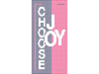 Modern Graphic 'Choose Joy' Text with Dark Blue and Pink Dotted Background isolated PNG with Transparent Background
