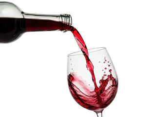 Pouring red wine into a glass