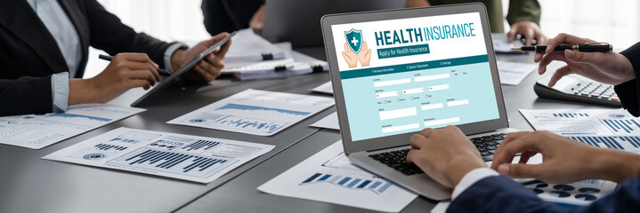 Health insurance web site brisk registration system for easy form filling