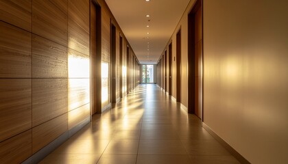 long corridor in the hotel