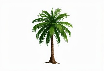 Obraz premium A Lush Green Palm Tree Isolated on a White Background