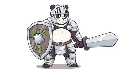 3D render of a cute futuristic robotic knight character isolated on a white background as a 3d cartoon cyborg soldier illustration