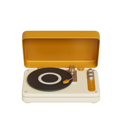 레트로 턴테이블과 바이닐 레코드 Retro Turntable with Vinyl Record