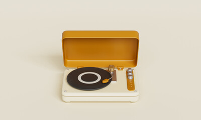 레트로 턴테이블과 바이닐 레코드 Retro Turntable with Vinyl Record
