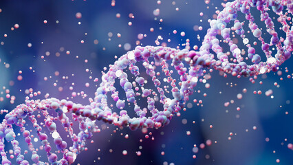 DNA molecule structure genetic helix biology cell medical science gene abstract background. 3d rendering.