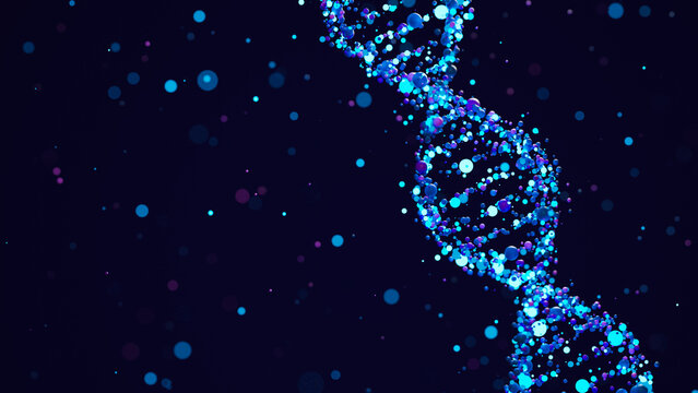 DNA molecule structure genetic helix biology cell medical science gene abstract background. 3d rendering.