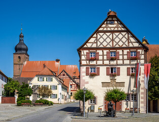 City hall in the historic old town of Merkendorf