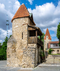Historic city gate tower of Abensberg
