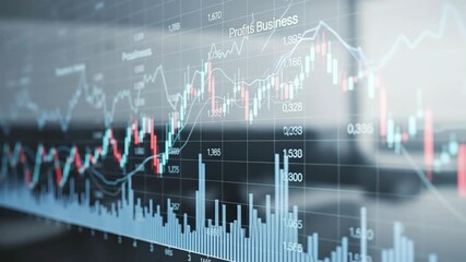 A close-up view of a financial graph illustrating market trends and data analysis for business insights and decision-making. - Powered by Adobe