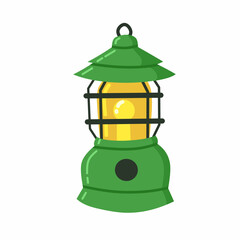 Green camping lantern lamp