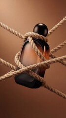 Captive Scent A Perfume Bottle Entangled in Ropes