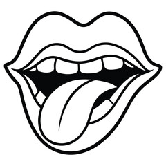 Human tongue vector icon detailed illustration on white background