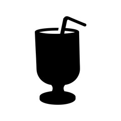 Obraz premium Silhouette of a glass with straw