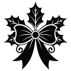 Minimalist christmas ornaments silhouette high quality vector on white background