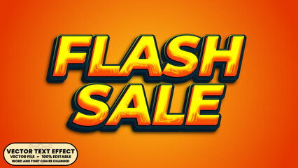Flash sale 3d editable vector text effect for retail signage and billboard, website, and social media. 
