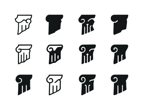 Ancient Relic Icons. Remains. Icon set. Set Logo of Remains: anc