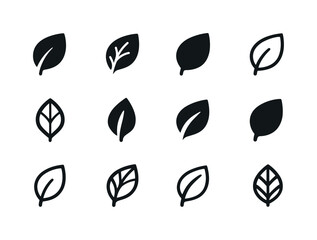 Fototapeta premium Leaf Logo Variations. Leaf. Icon set. Set Logo of Leaf: floating