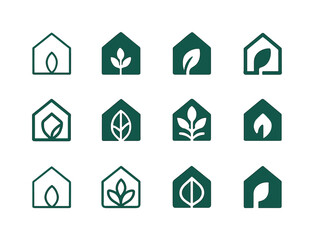 Obraz premium Greenhouse Logo Variations. greenhouse. Icon set. Set Logo of gr