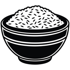 Rice bowl meal food icon vector illustration
