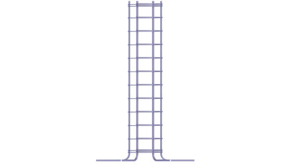 Rebars - Column Reinforcement. 3D rendering isolated on white background. Ideal for professionals, educational, engineering, and industrial design.