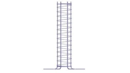 Column Reinforcement - Rebars - reinforcement bars. 3D rendering isolated on white background. Ideal for professionals, educational, engineering, and industrial design.