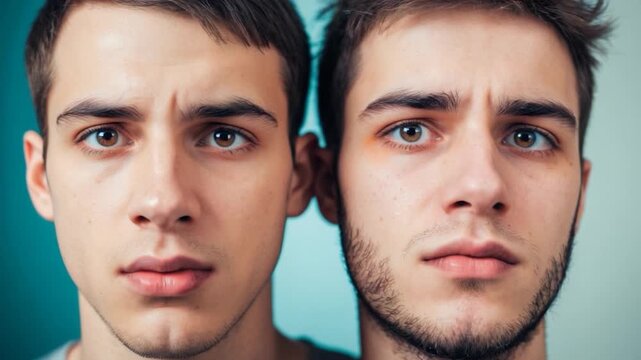 Video Two adult males posing side by side
