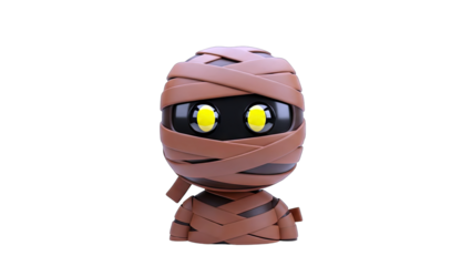 Cute Mummy Character on White Background