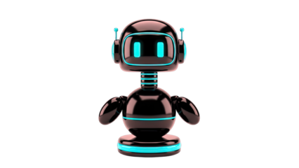 Cute Robot Standing on White Background