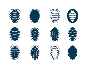 Deep Sea Icon Set. Aquatic creatures in extreme environments (de